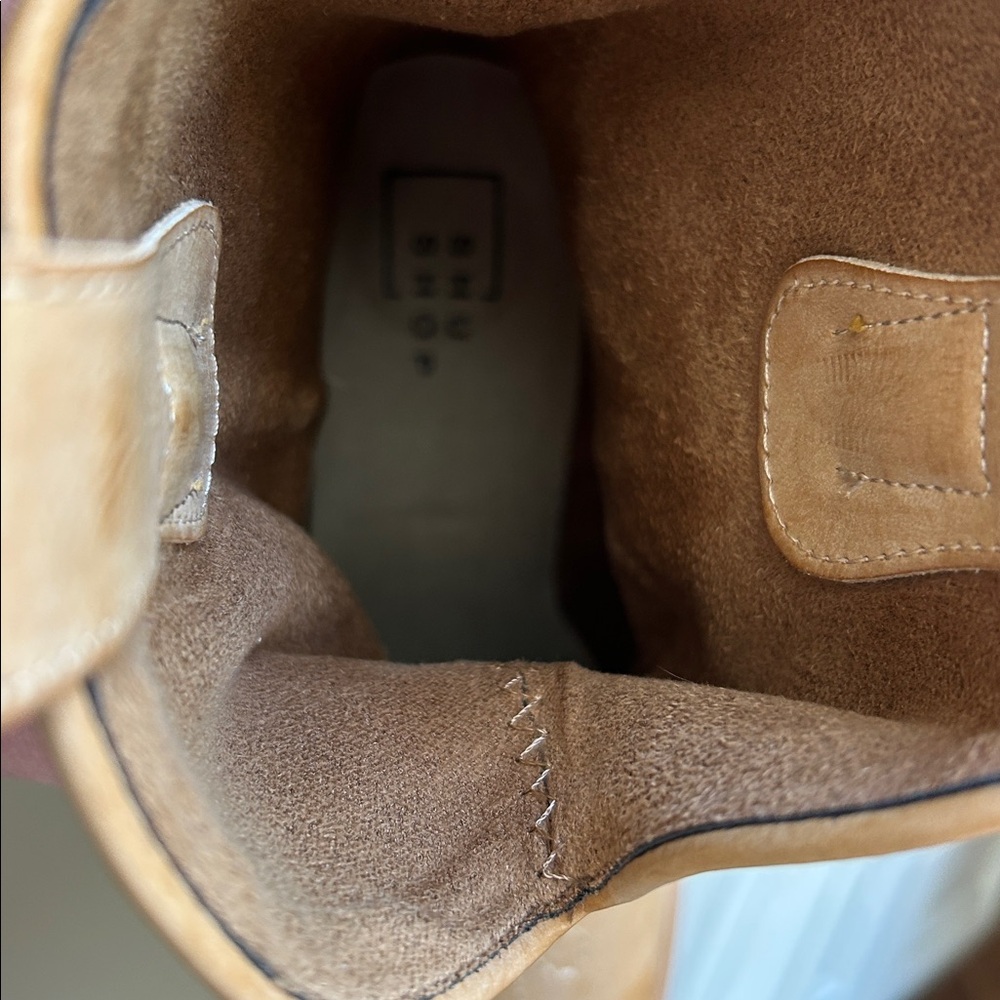 Women's Tan Western Ankle Boots - Stylish Pointed Toe - Picture 6 of 8